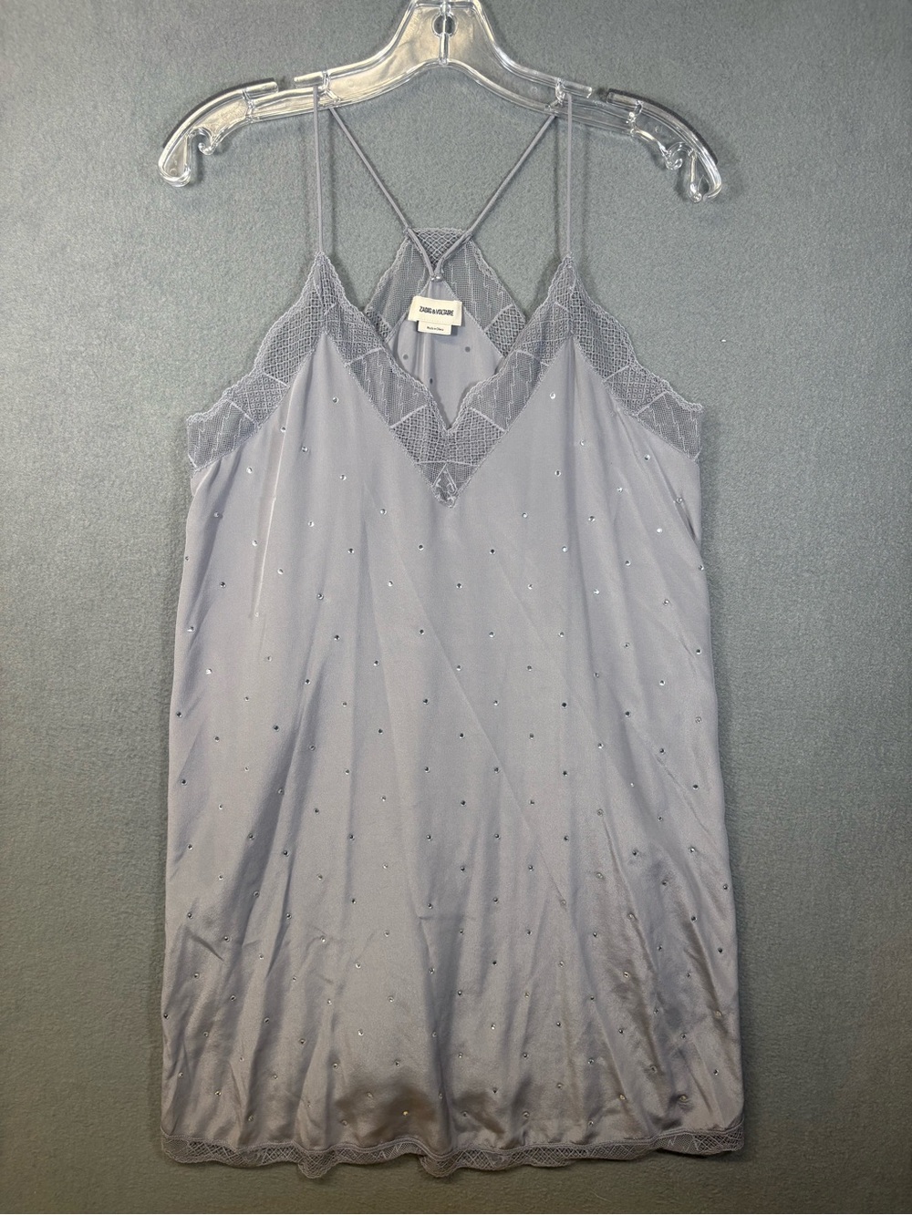Zadig & Voltaire Ristyz Diamante Silk Mini Dress Size small **See Description**